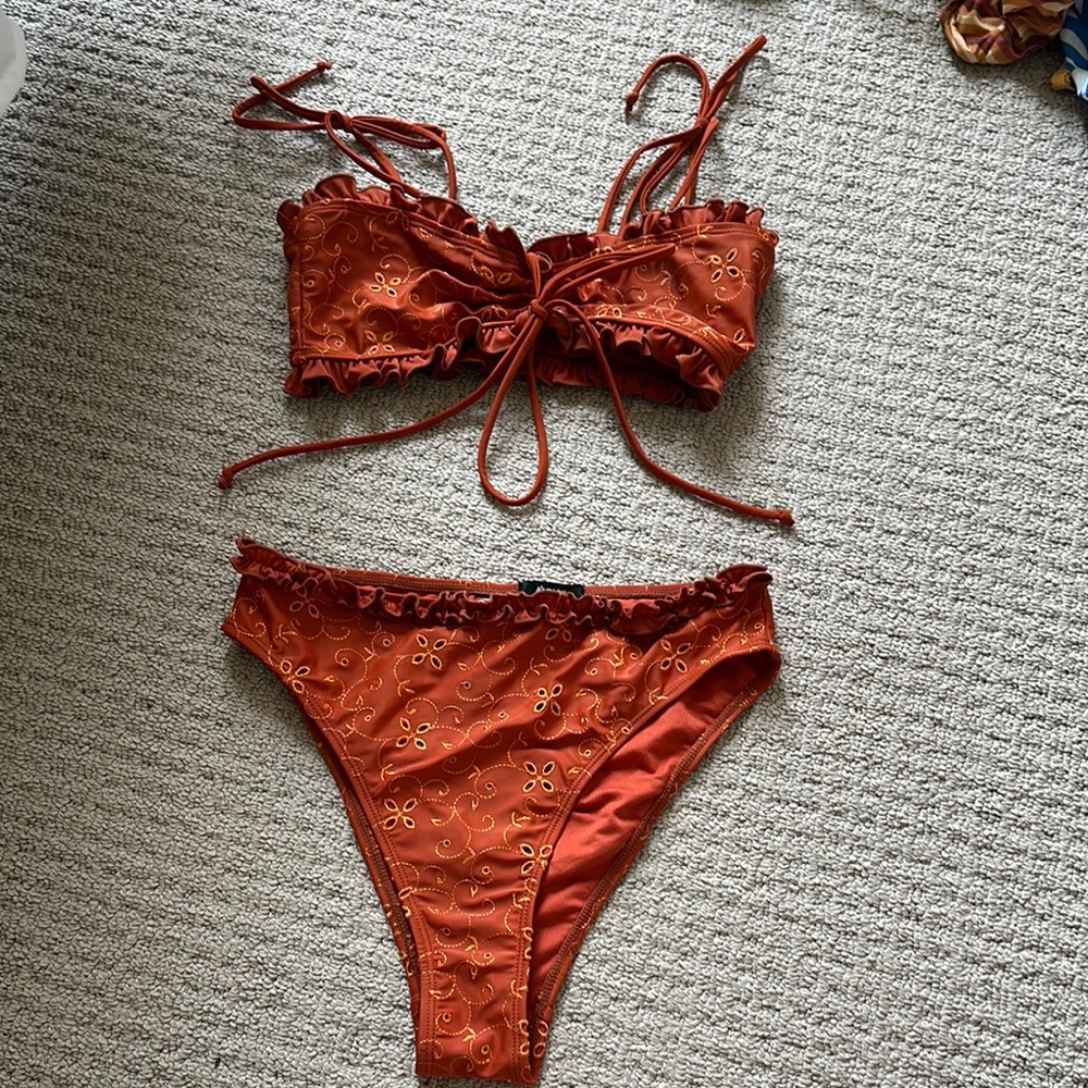 Nasty Gal Rust Floral Bikini